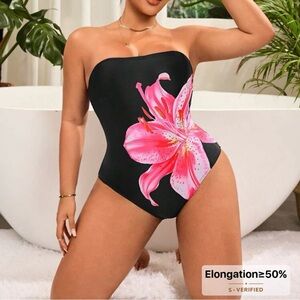 Women’s Summer Lily Floral 1-Piece Swimsuit